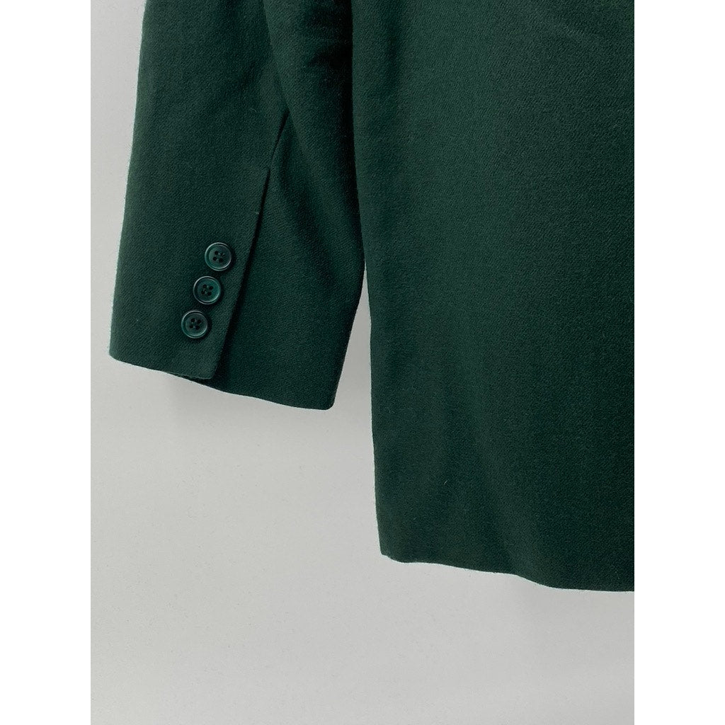 LONDON FOG Women's Petite Forest Green Single-Button Worsted Wool Blazer SZ 6P