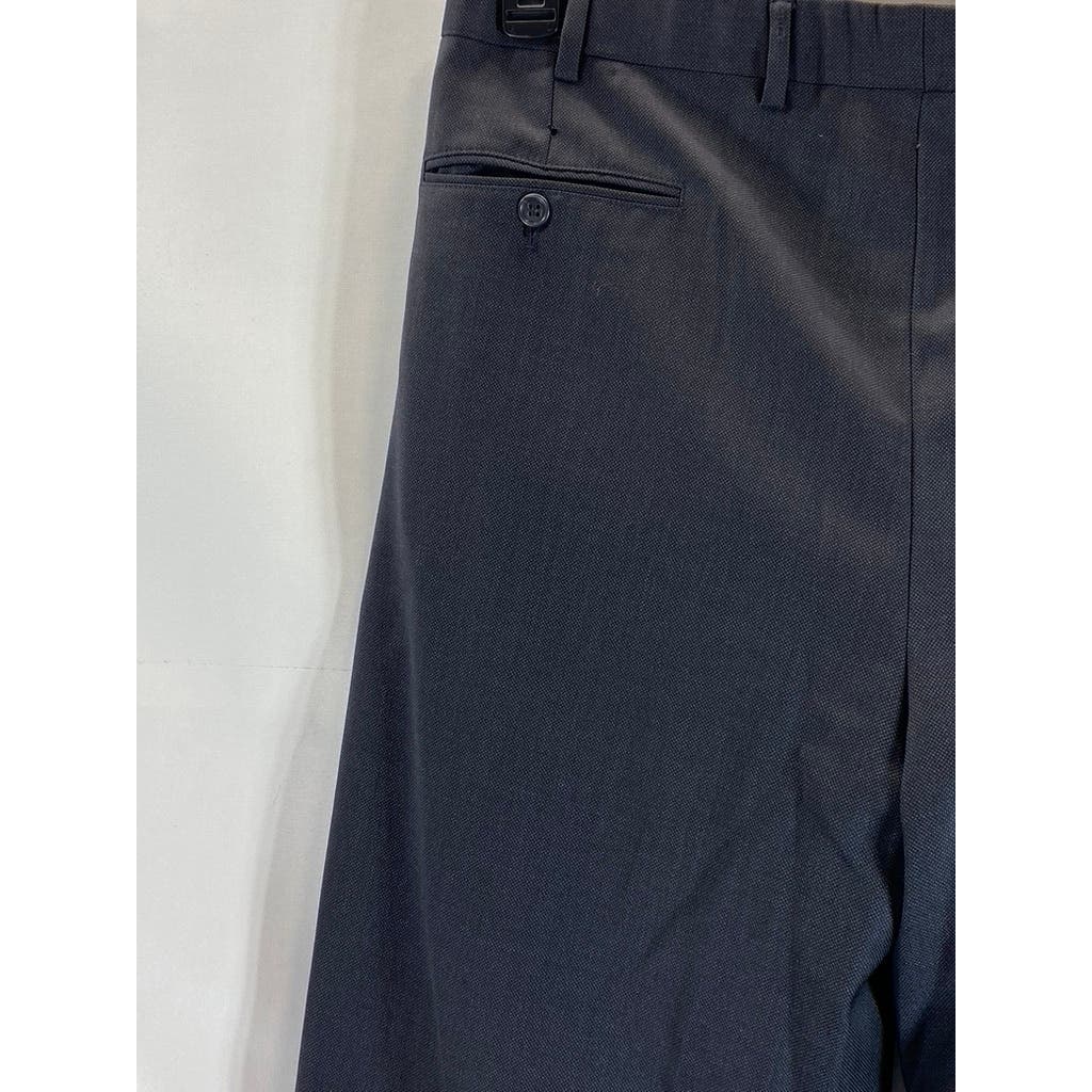 BROOKS BROTHERS Men's Black Solid Pleated-Front Cuffed Wool Dress Pants SZ 36X30