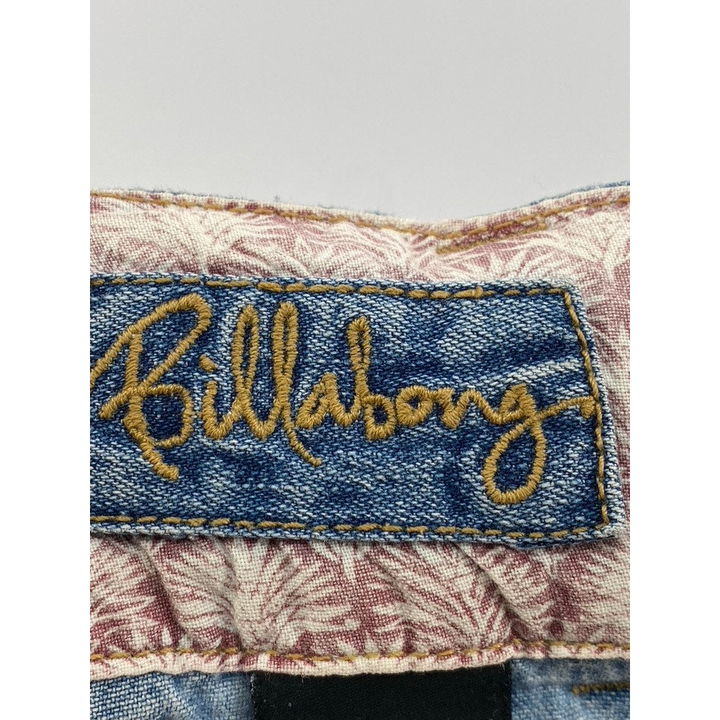 BILLABONG Women's Blue Denim Side-Button Low-Rise A-Line Mini Skirt SZ S