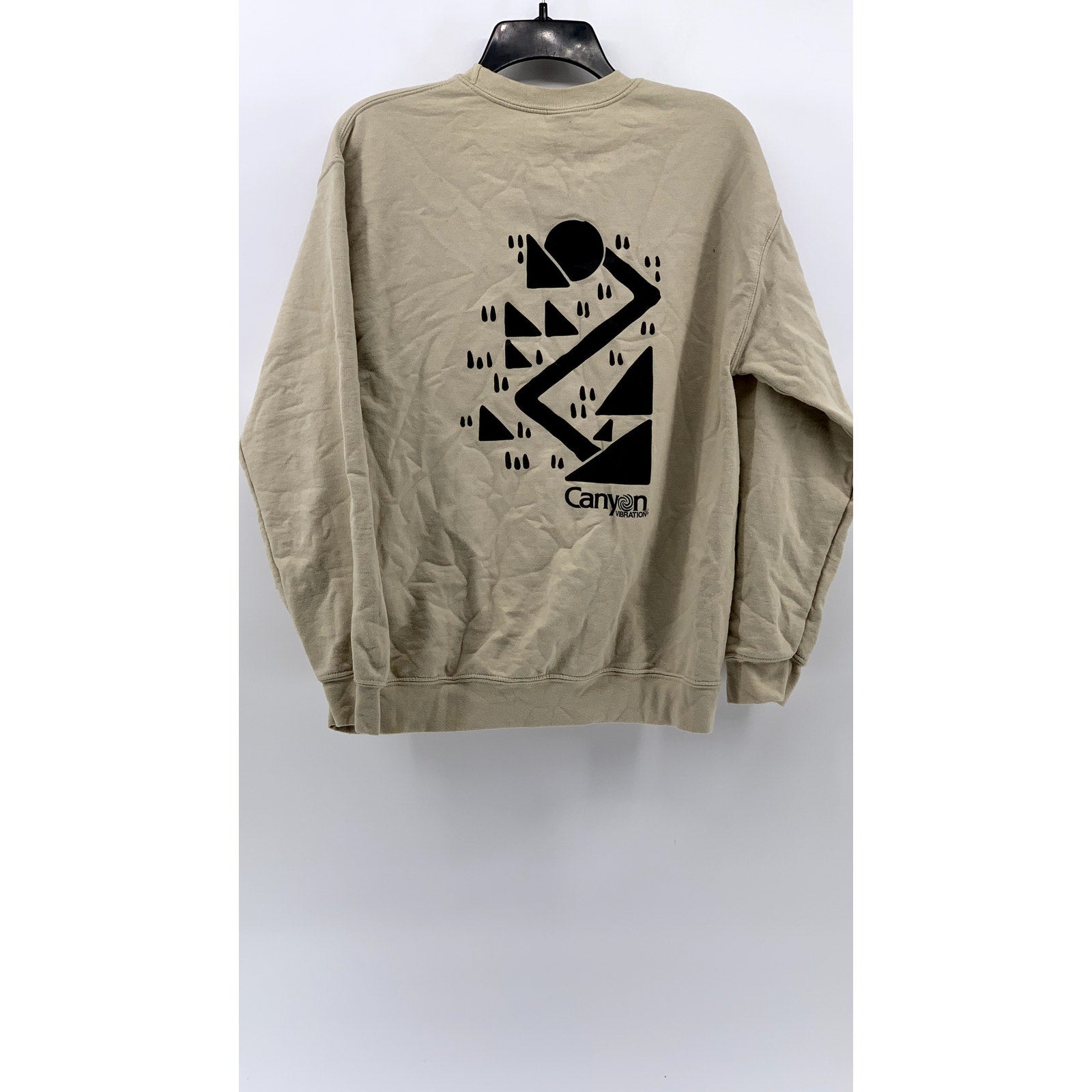 Gildan Men's Sand Crewneck Swirl Graphic Sweatshirt SZ M