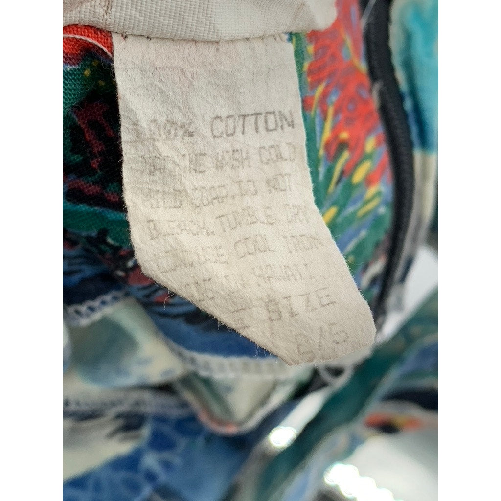 SHANNON MARIE Women's Vintage 70's Blue Sealife Square-Neck Mini Dress SZ S