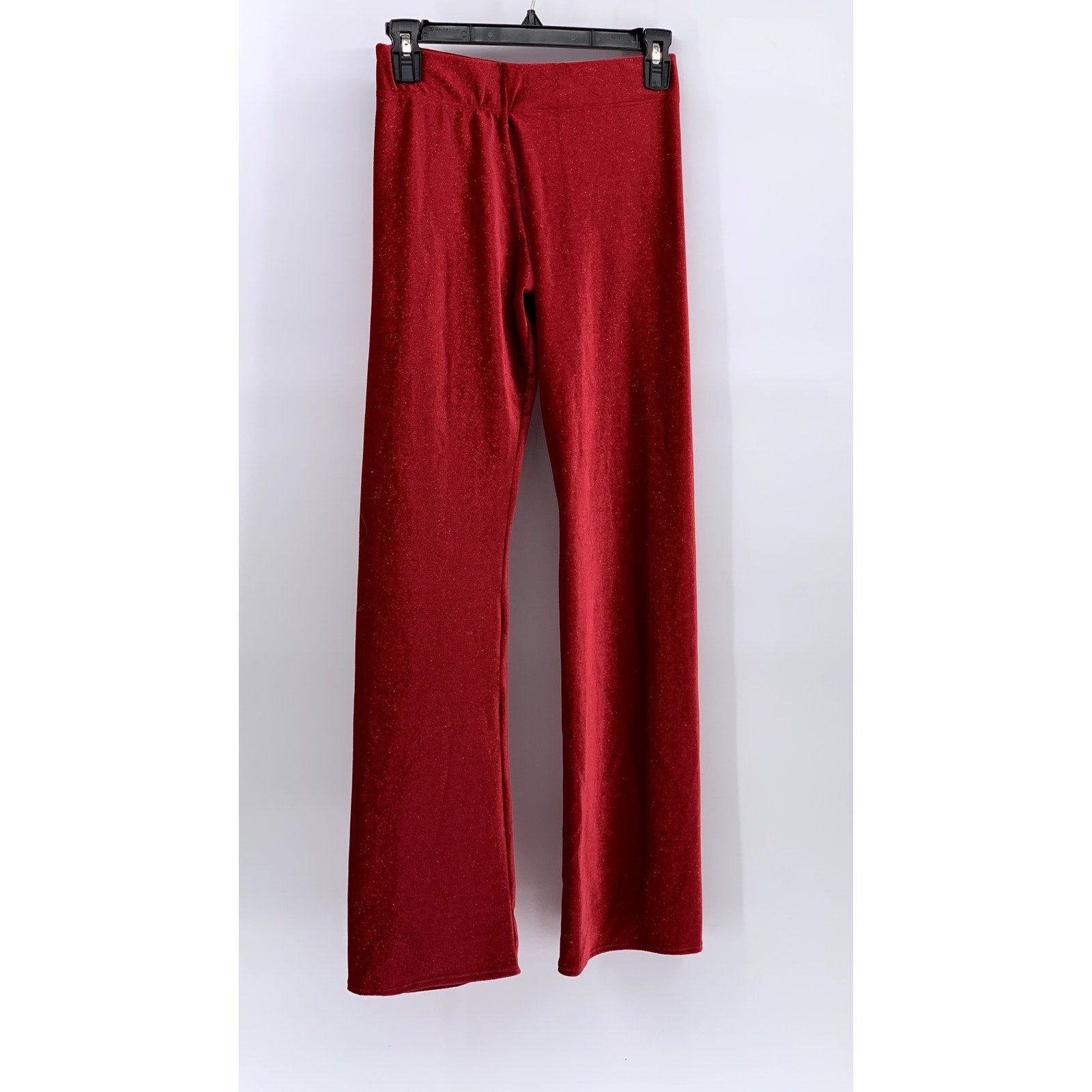 URSULA & BENJAMIN Women's Red Shimmer Pull-Up High Rise Straight Leg Pant SZ S