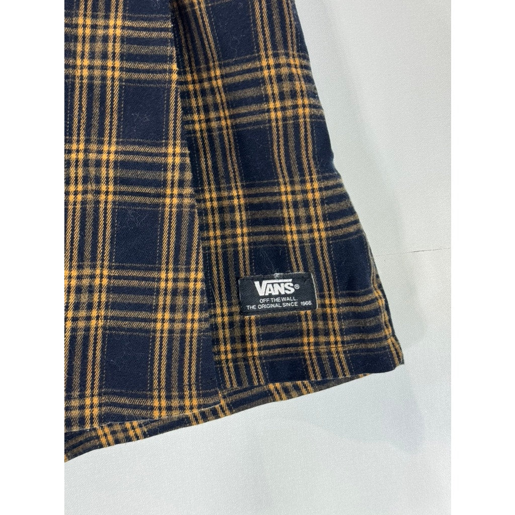 VANS Women's Navy/Yellow Plaid Belted Skort SZ M