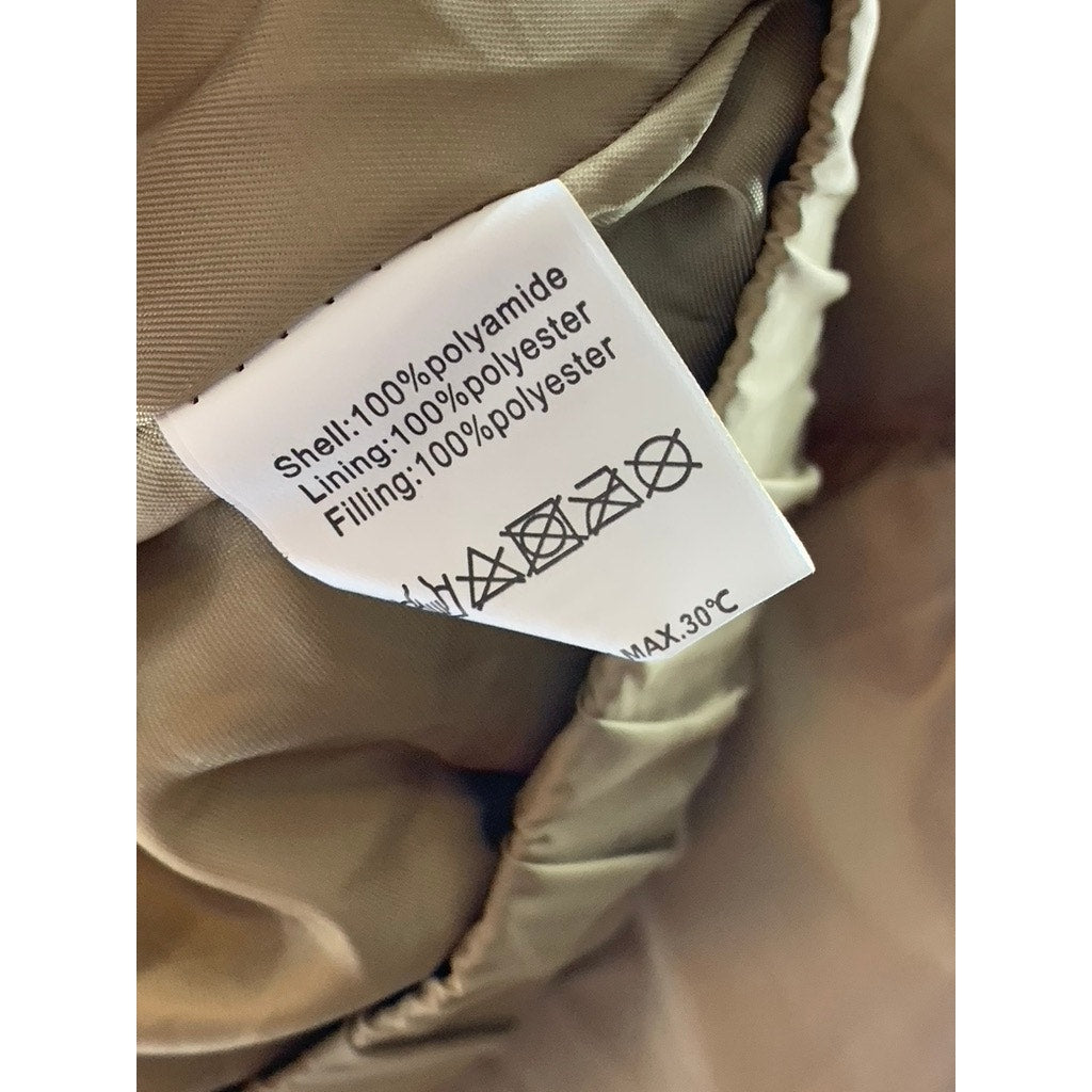 SHEIN Women's Tan Stand Collar Puffer Zip-Up Crop Jacket SZ L