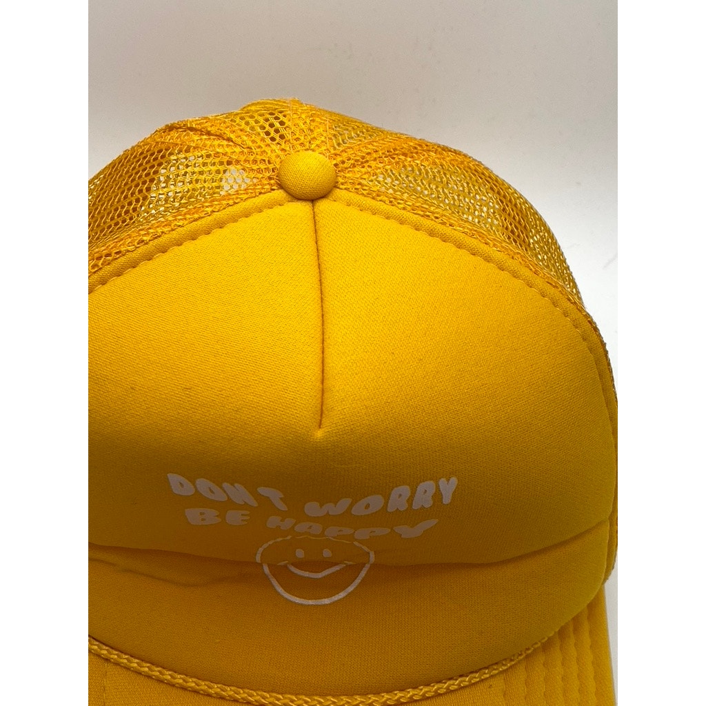 OTTO Men's Yellow Don't Worry Be Happy Graphic Mesh Trucker Snapback Hat SZ OS