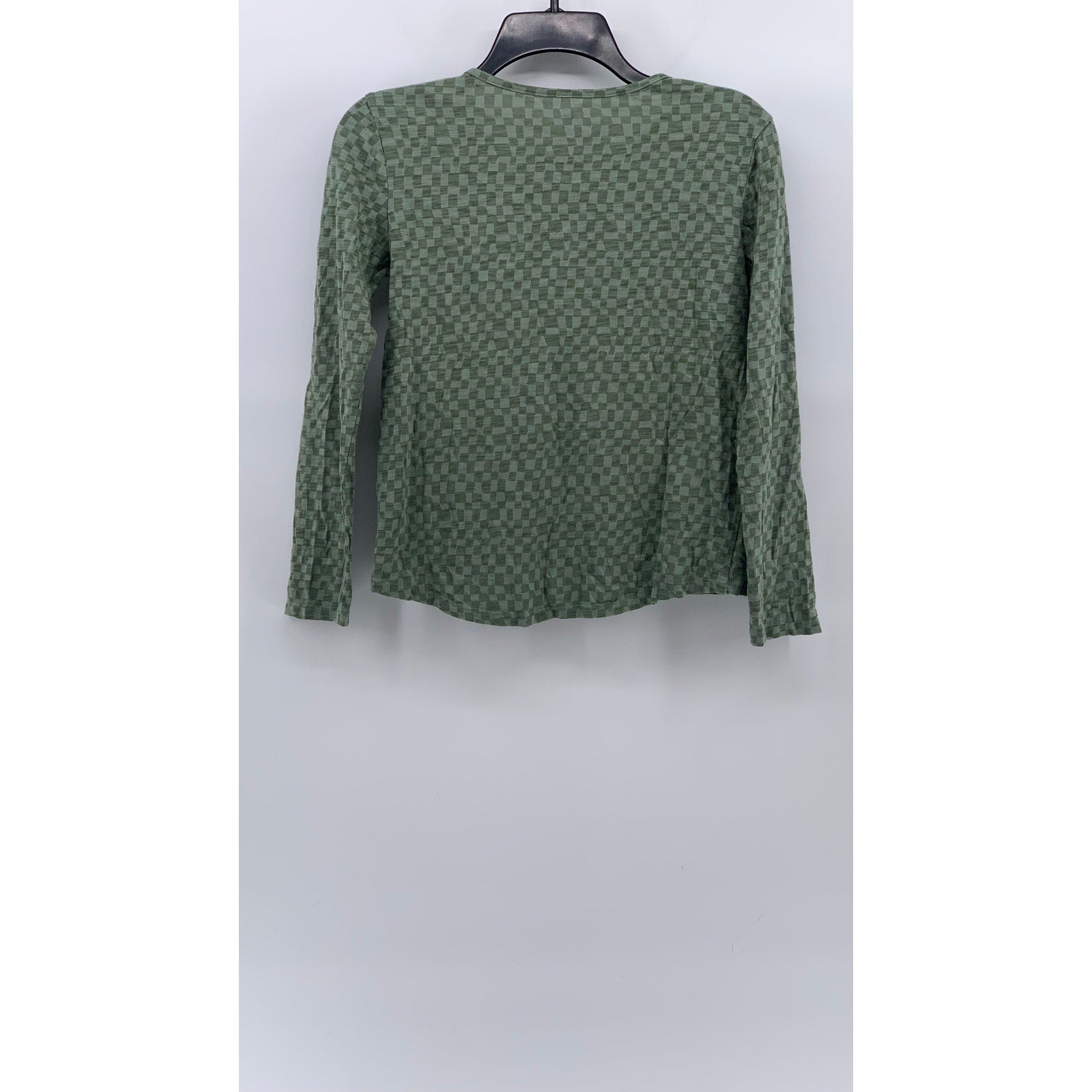GAP KIDS Girl’s Green Checkered Crewneck Long Sleeve Pullover Top SZ XL
