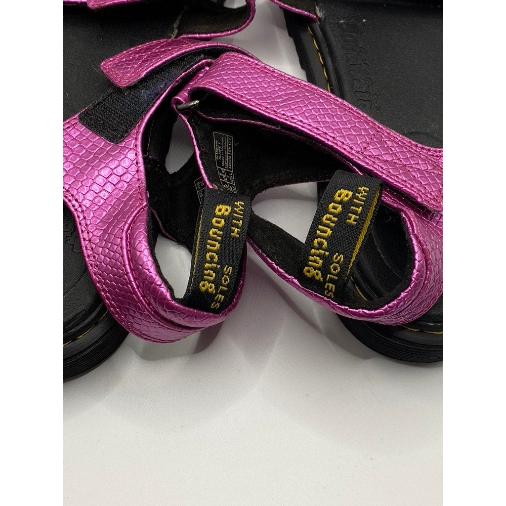 DR. MARTEN’S Women’s Pink Snake Embossed Klaire J Leather Sandals SZ 7