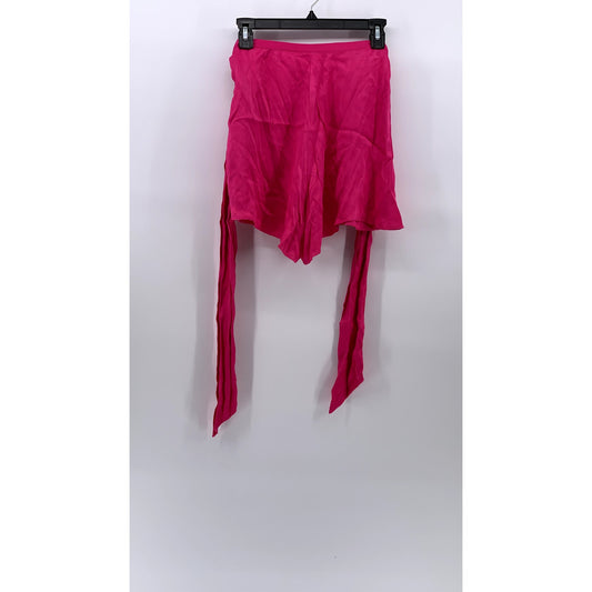 MAEVE By Anthropologie Women's Pink Side-Button Belted High-Rise Shorts SZ 4