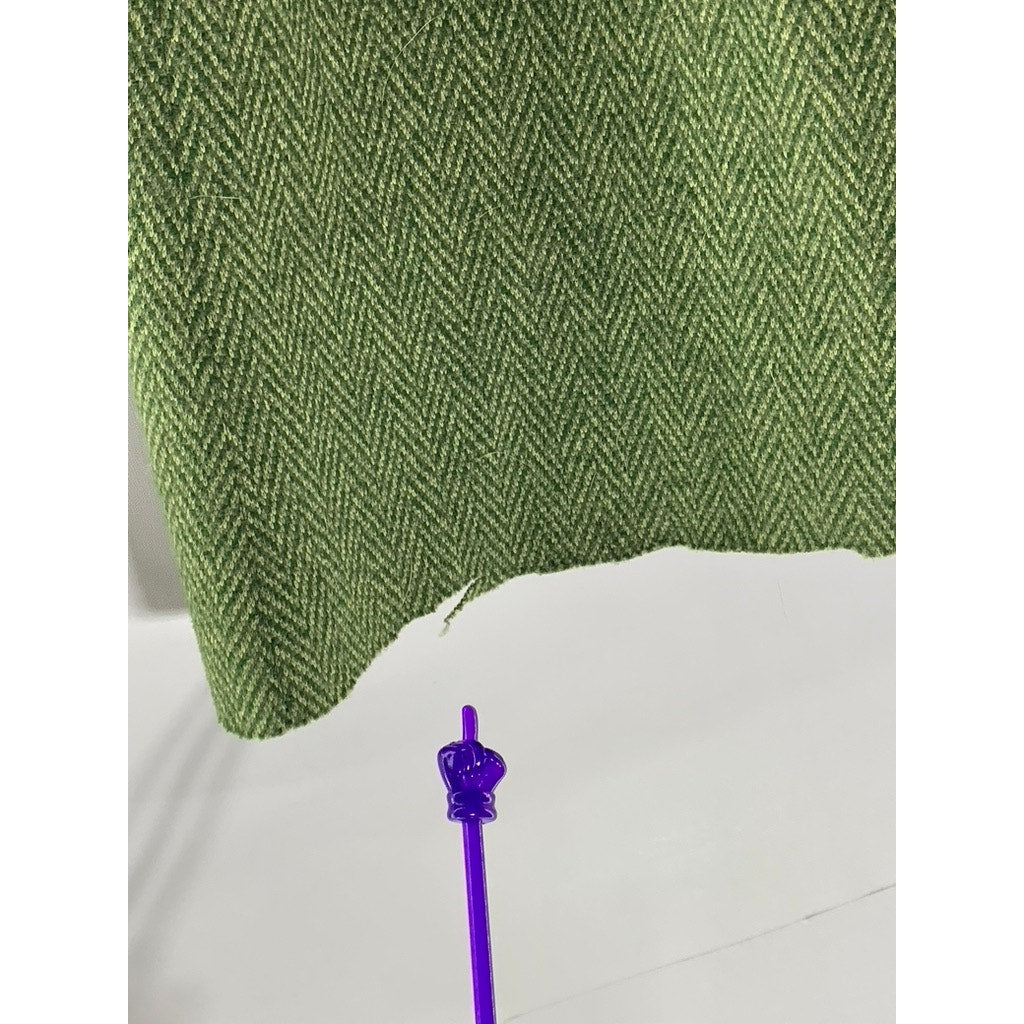 BONNE PETITE Women's Vintage Green Herringbone Knit Button-Front Mini Skirt SZ S