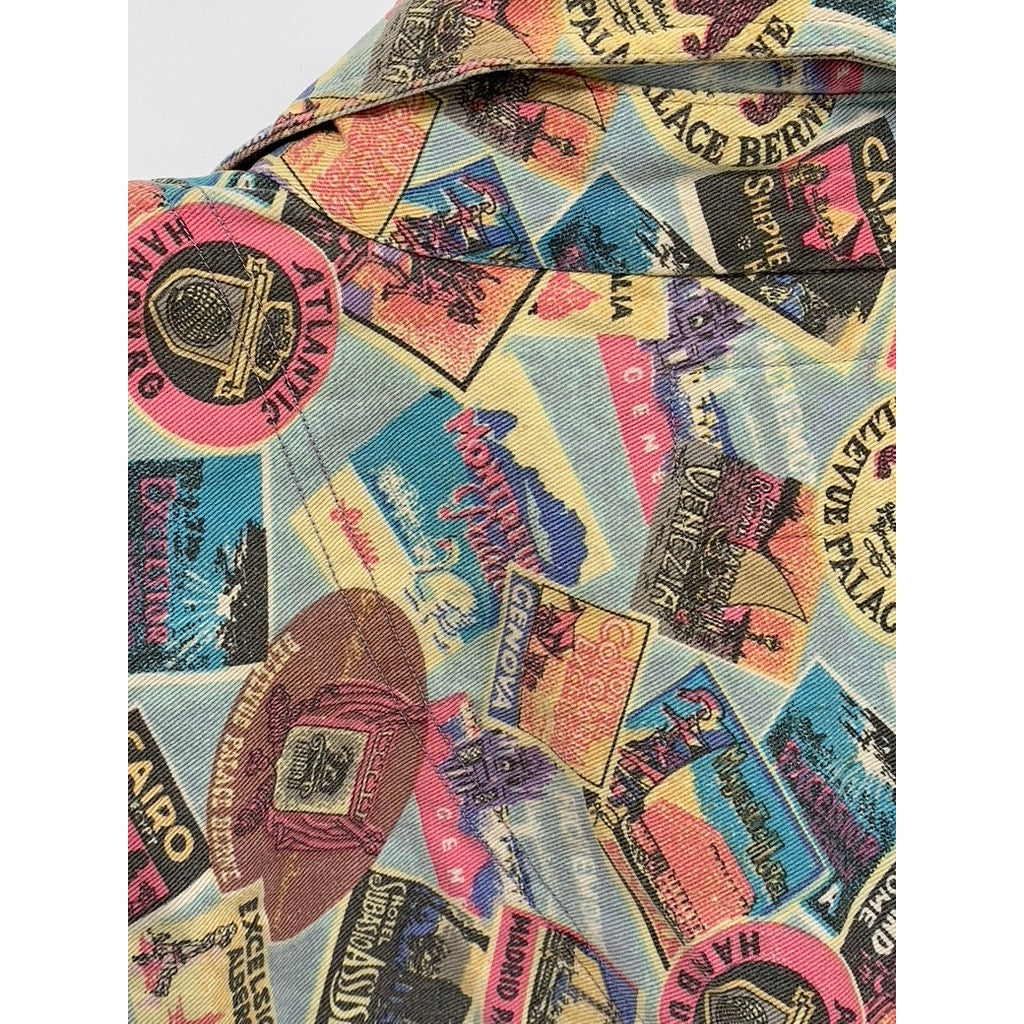 LEE Men's Vintage 90's Printed Regular-Fit Button-Up Long Sleeve Shirt SZ L