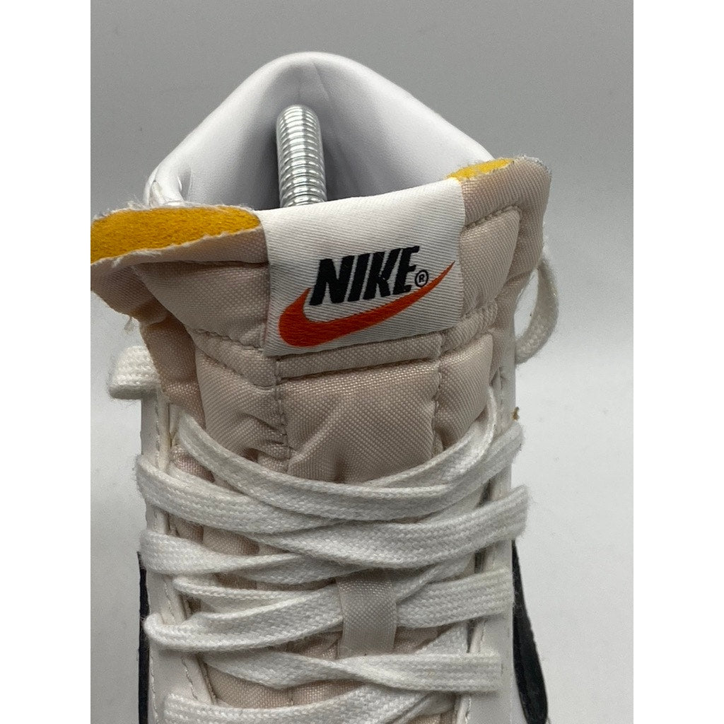 NIKE Men's White Blazer High-Top Round-Toe Swoop Logo Lace-Up Sneakers SZ 6.5