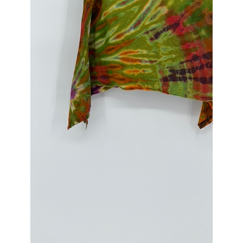 SACRED THREADS Women's Green-Multi Print Asymmetrical Hem Cropped Tank Top SZ OS