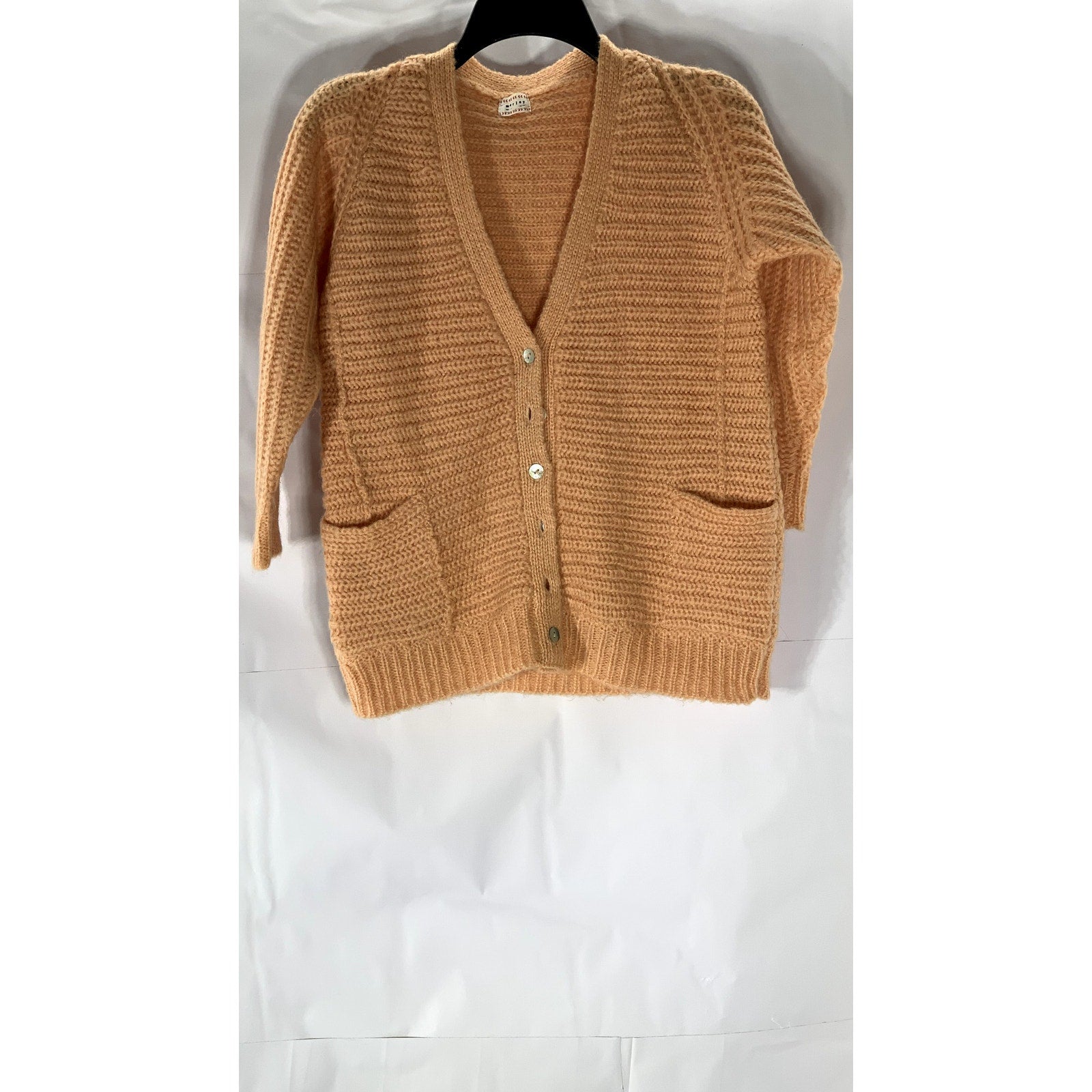 MORLEY Girls' Peach Knit V-Neck Relaxed Fit Button-Up Cardigan SZ 10