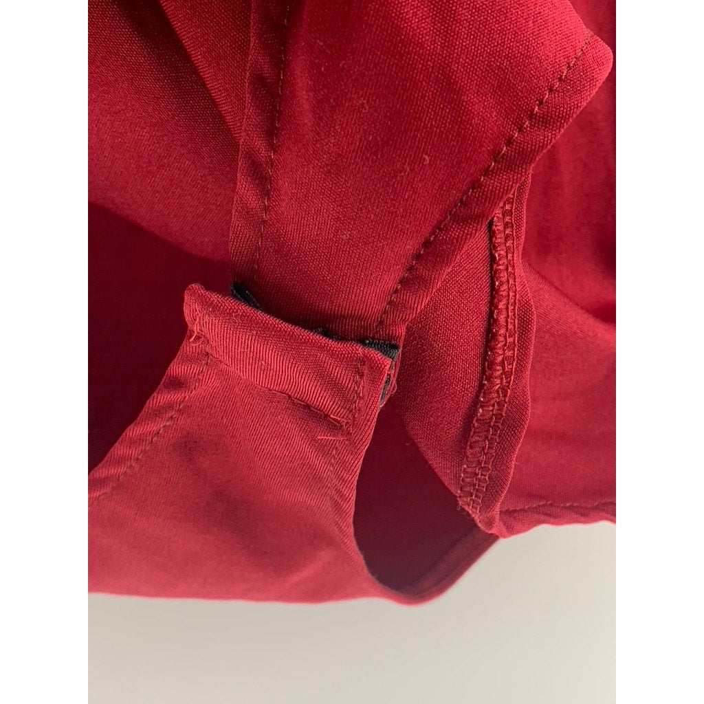UNBRANDED Women's Burgundy Cutout Mock-Neck Cap Sleeve Bodysuit SZ XL