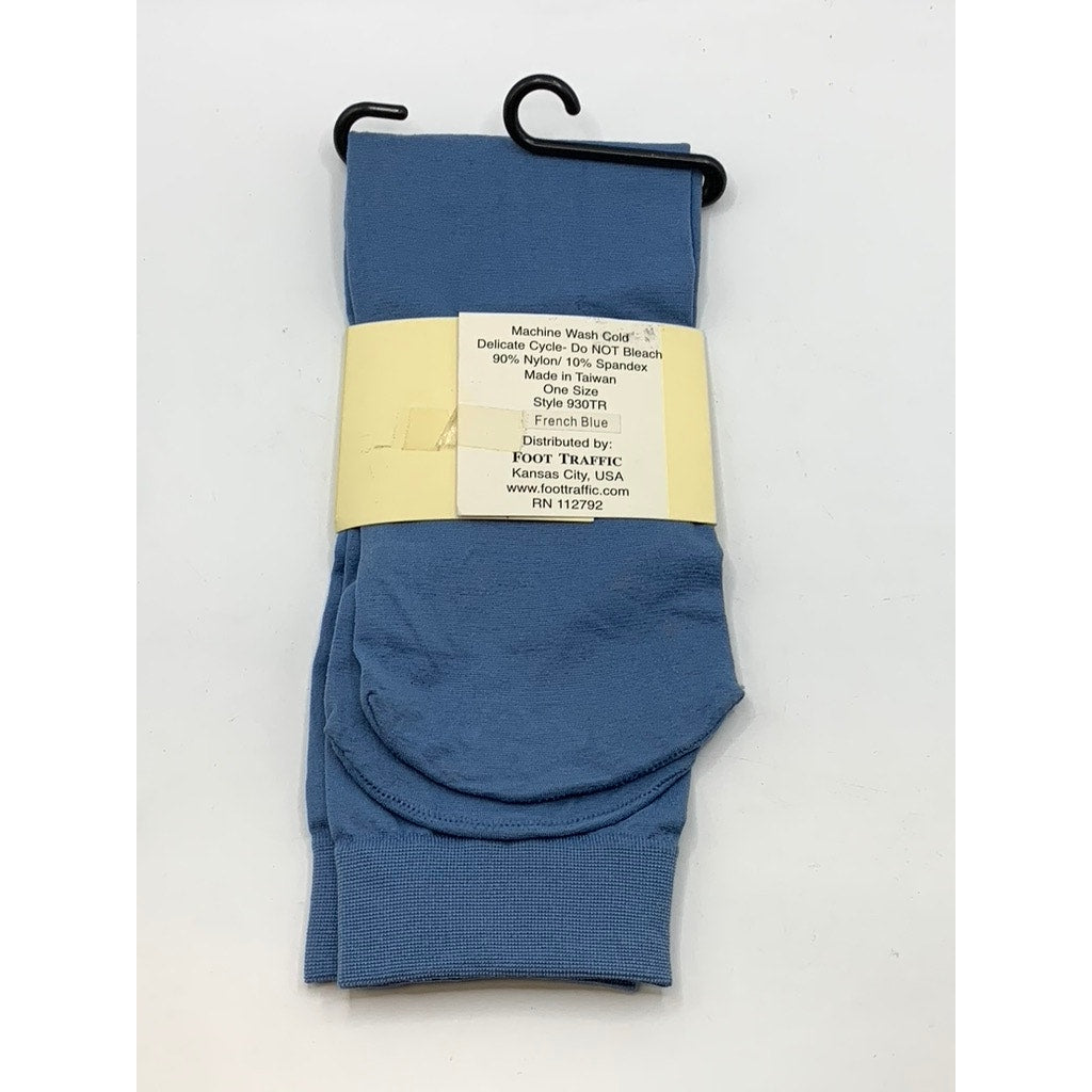 FOOT TRAFFIC Women's French Blue Knit Crew Socks SZ OS