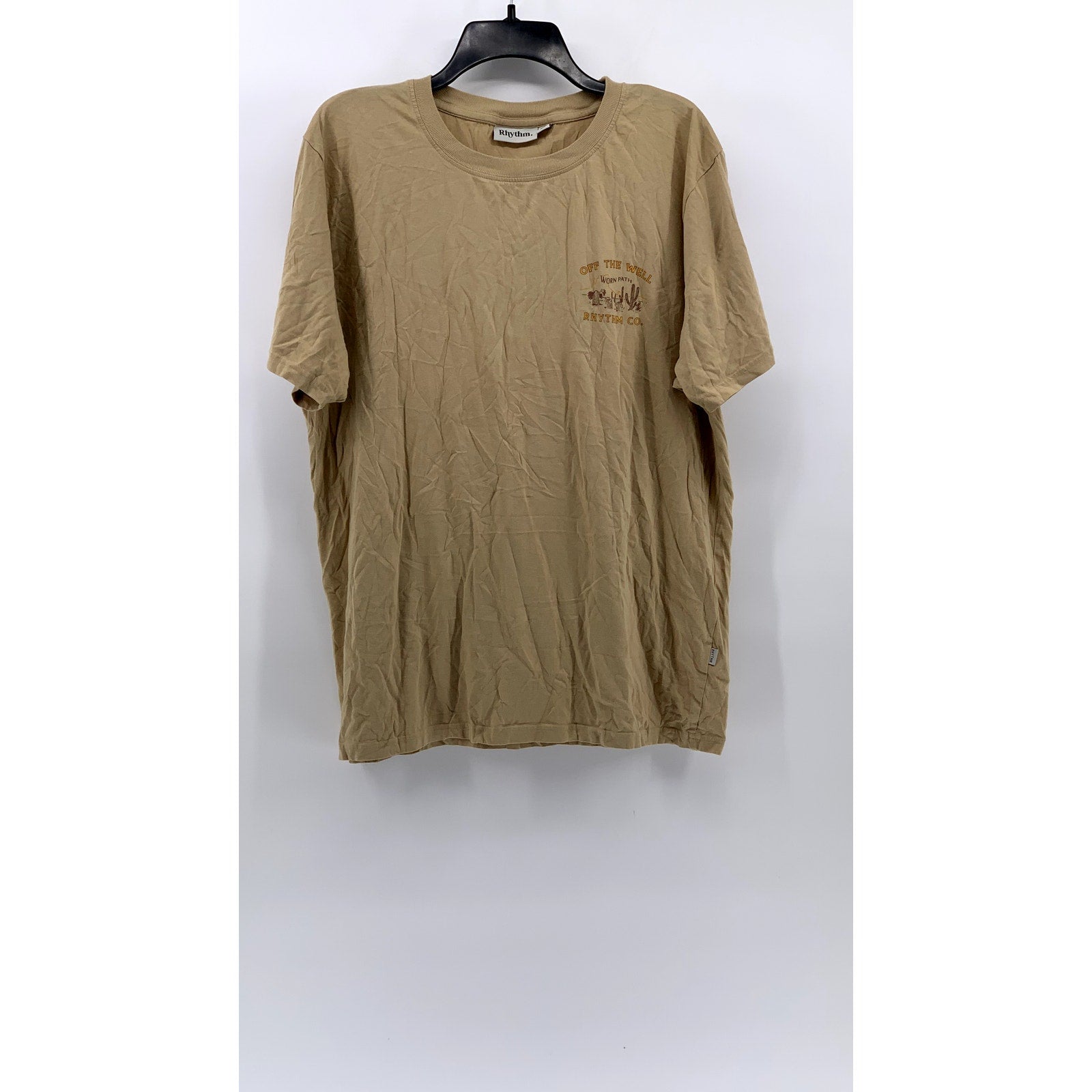 RHYTHM Men's Tan Off The Well Graphic T-Shirt SZ L