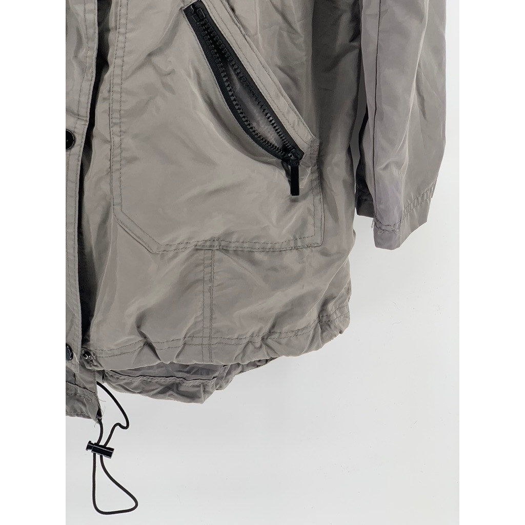 YOKI Women's Gray Button & Zipper Hooded Cinched Jacket SZ M