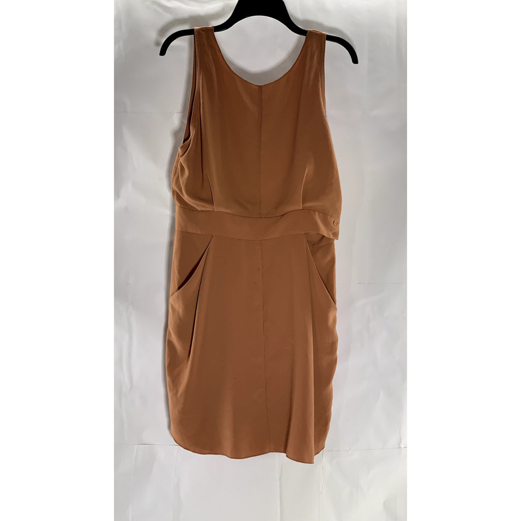 WILFRED Women's Rust Scoop-Neck Back-V Sleeveless Mini Dress SZ 8