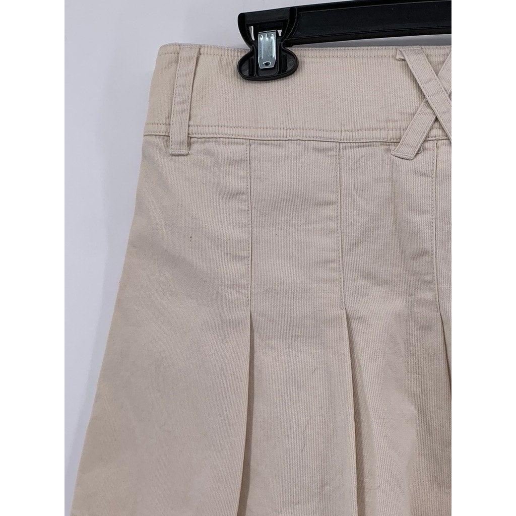 OLD NAVY Women's Beige Ruffle A-Line Extra Mini Skirt SZ 10