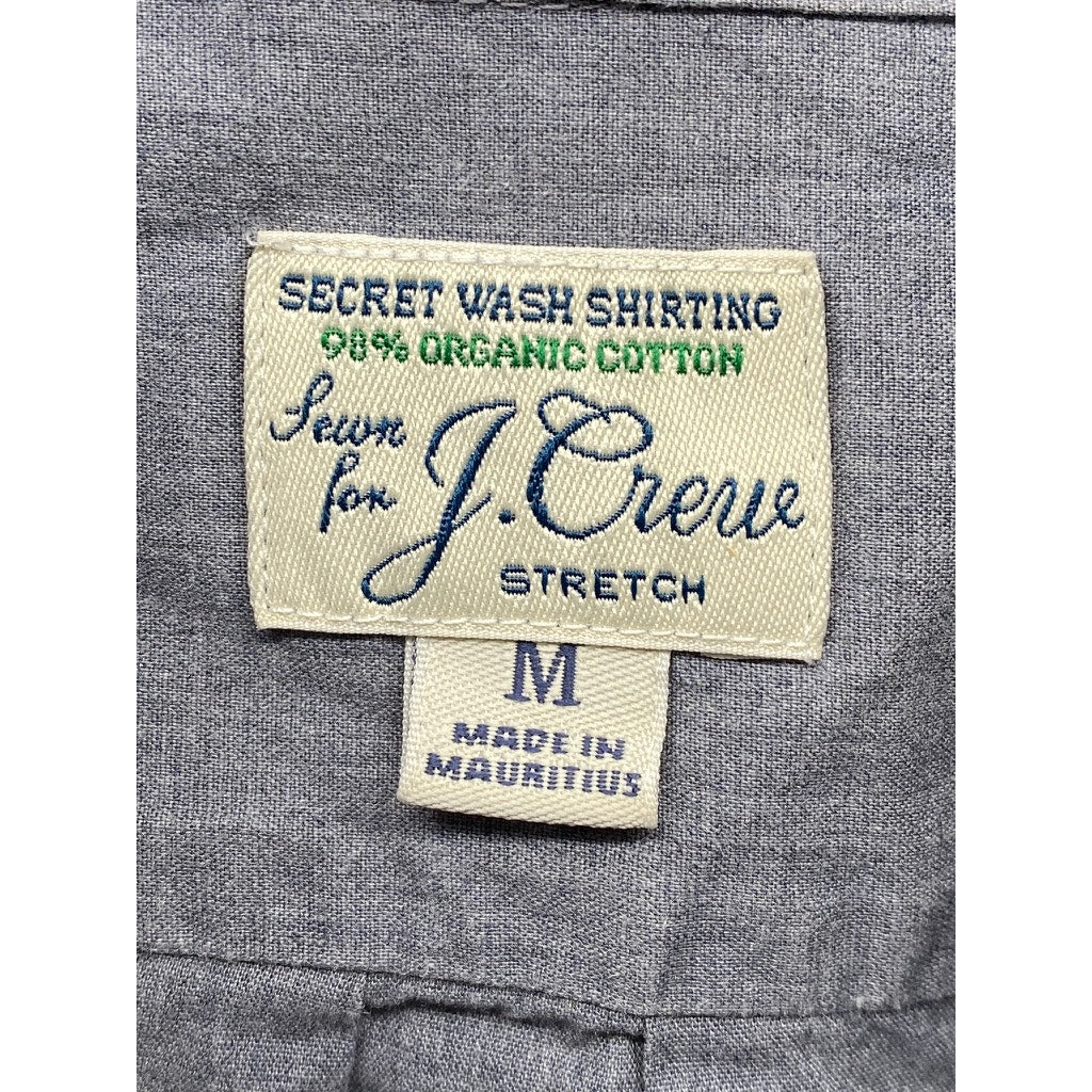 J.CREW Men's Gray Organic Cotton Slim-Fit Button-Up Long Sleeve Shirt SZ M