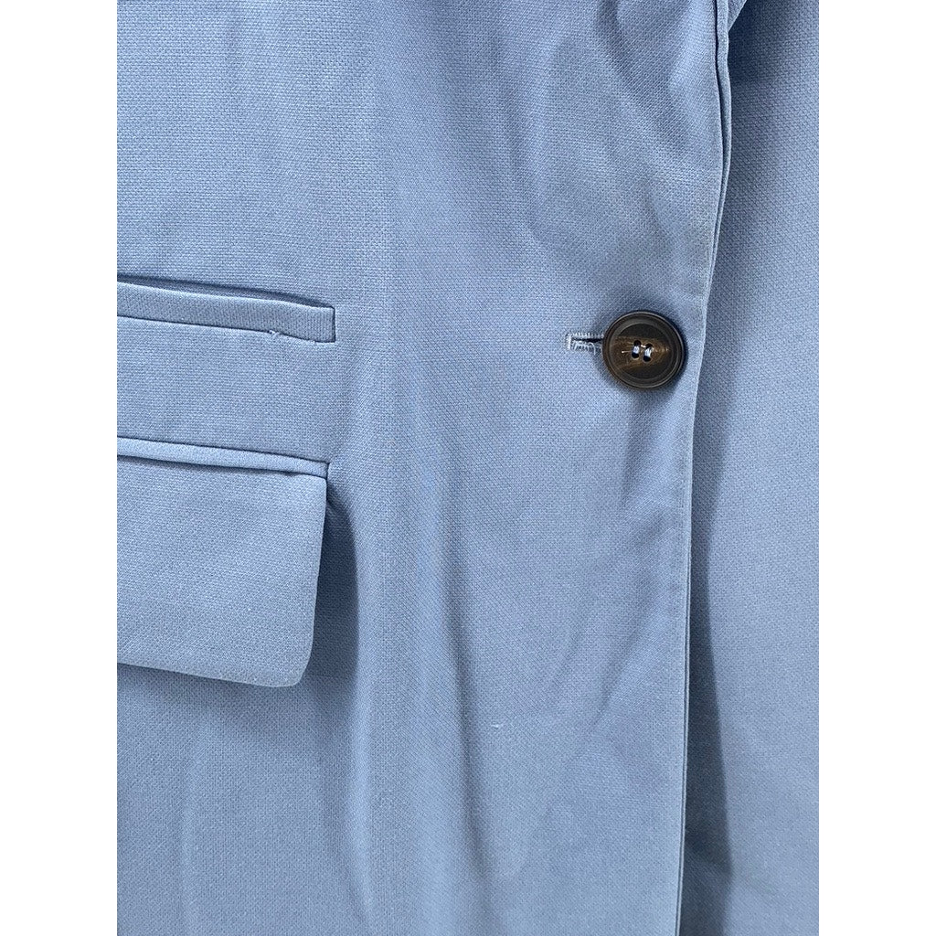 ZARA BASIC Women’s Blue Single-Button Long Sleeve Coat SZ XS