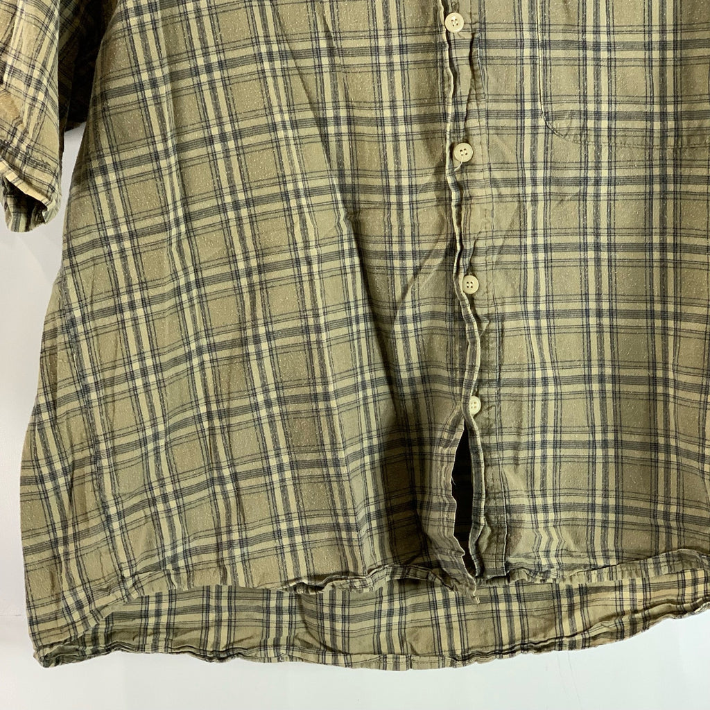 FIELD & STREAM Men's Tan Plaid Regular-Fit Button-Up Short Sleeve Shirt SZ L