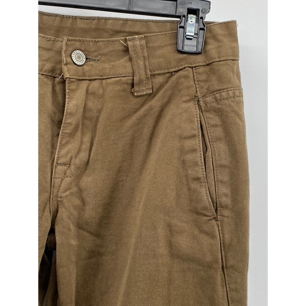 J.GALT Women's Brown Low-Rise Regular -Fit Wide-Leg Pant SZ S