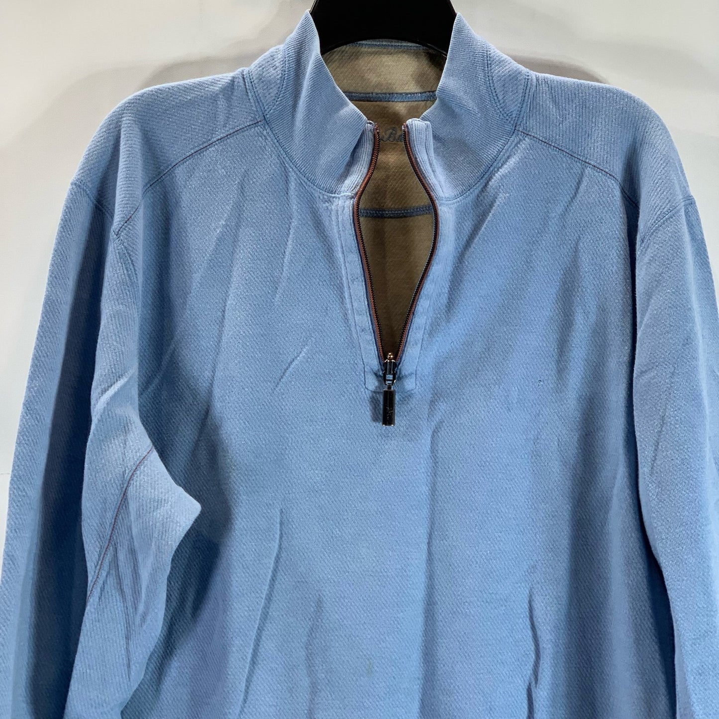 TOMMY BAHAMA Men's Light Blue Textured Quarter-Zip Pullover Sweater SZ XL