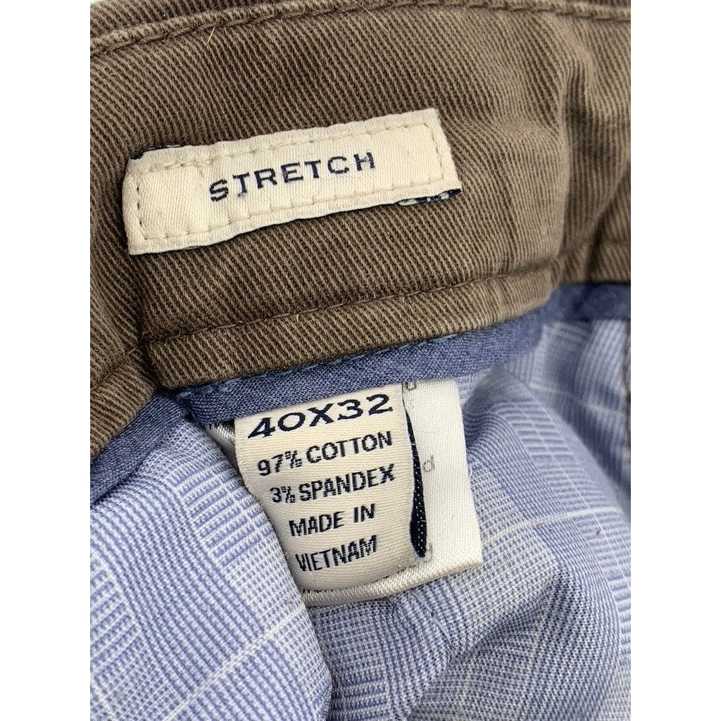 JOSEPH ABBOUD Men's Brown Straight-Leg Stretch Chino Pants SZ 40X32