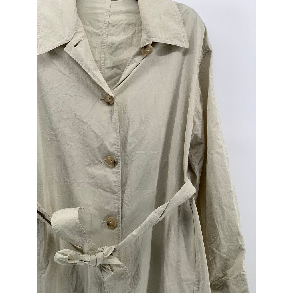 & OTHER STORIES Women's Beige Button-Up Belted Trench Coat SZ S