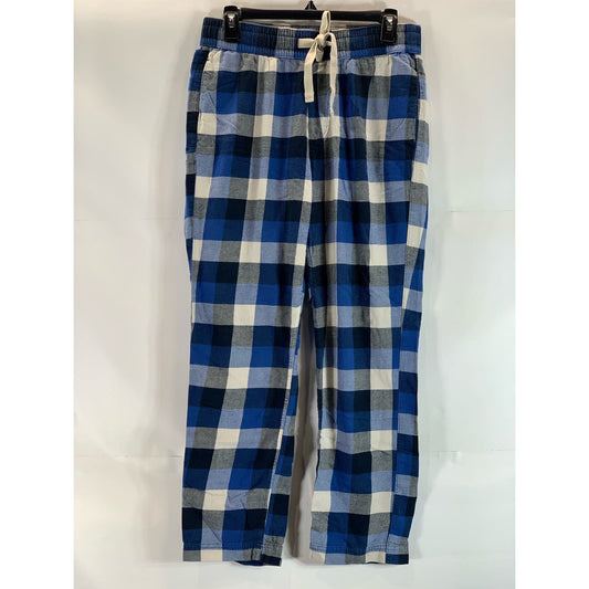 ABERCROMBIE & FITCH Men's Dark Blue Plaid Pull-On Flannel Pajama Pants SZ XS