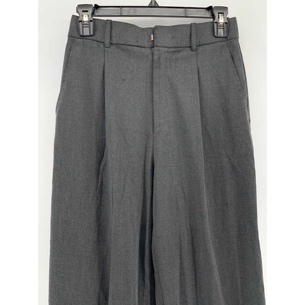 UNIQLO Women's Charcoal Gray Pleated Straight-Leg Pant SZ S
