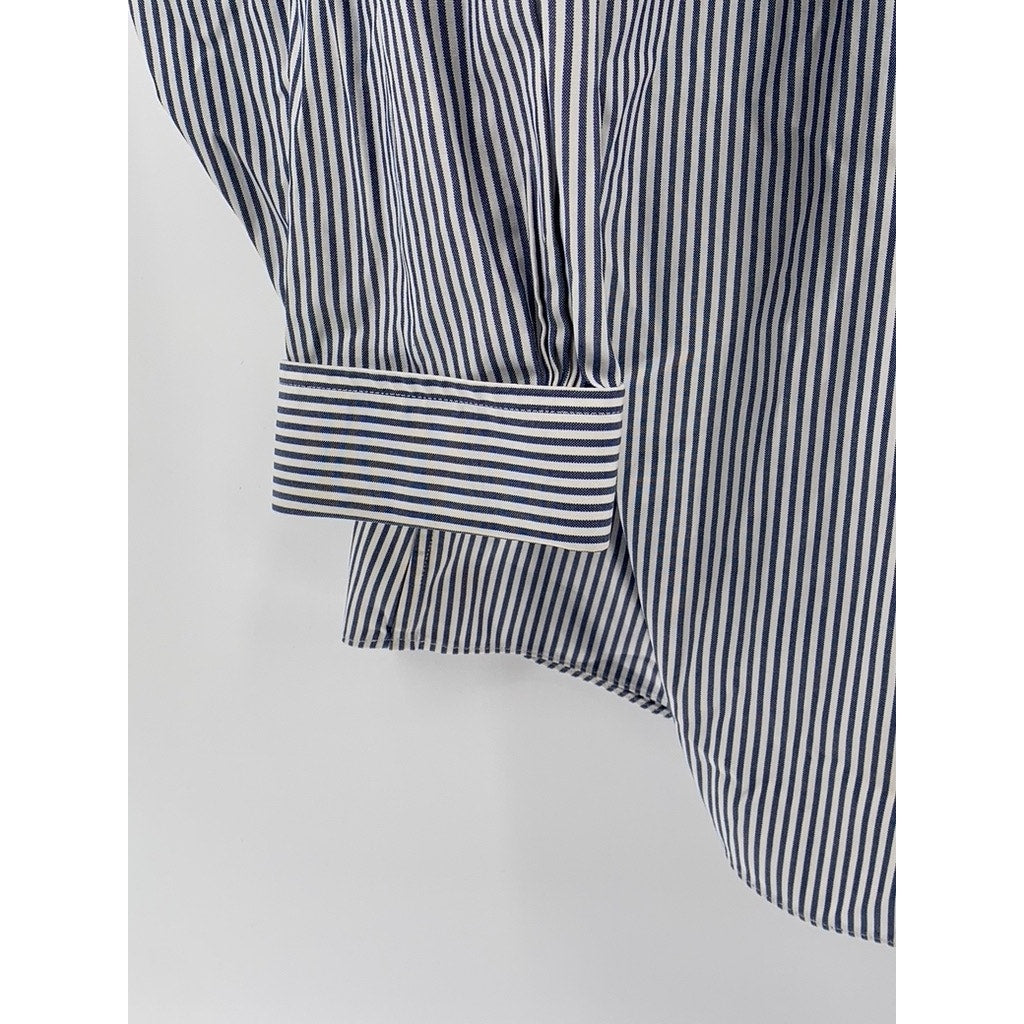 BROOKS BROTHERS Men's Blue-White Striped Button-up Long Sleeve Shirt SZ 17.5-34