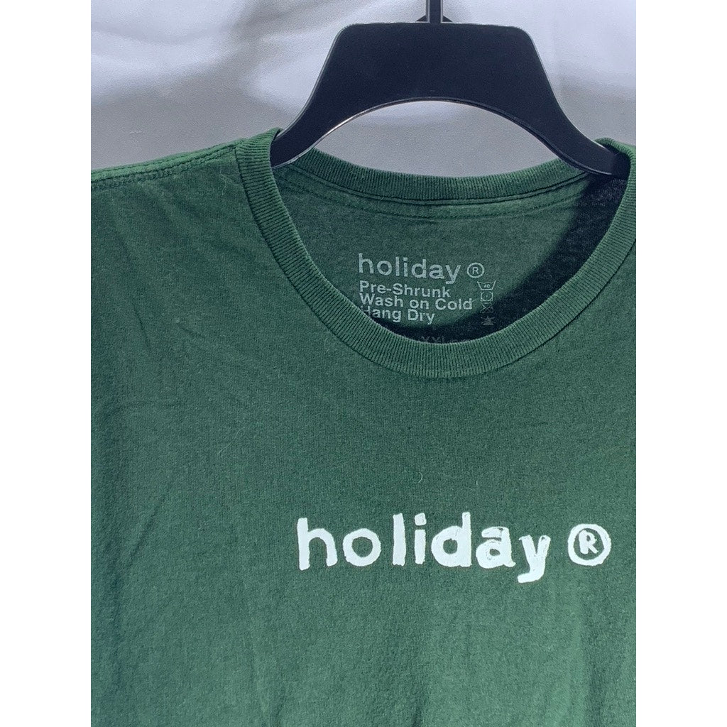 HOLIDAY BRAND Men's Dark Green Crewneck Logo Short Sleeve T-Shirt SZ 2XL