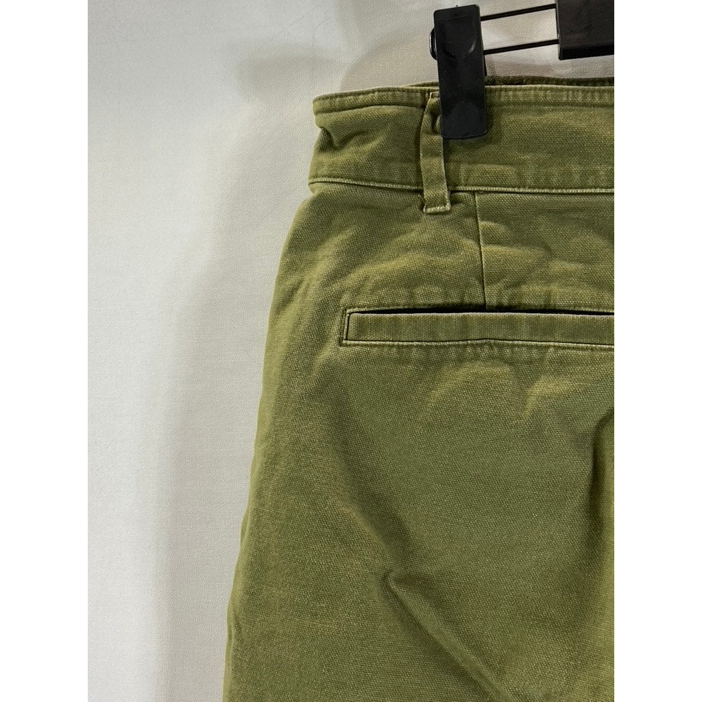 MADEWELL Women's Military Green Four-Pocket Raw-Hem Shorts SZ 28