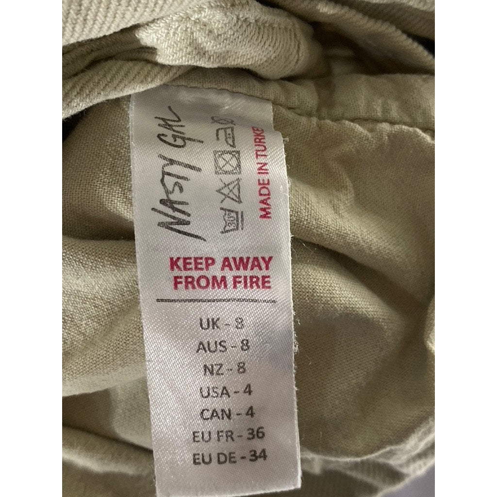 NASTY GAL COLLECTION Women’s Tan Denim 3-Button Adjustable Back Vest SZ 4