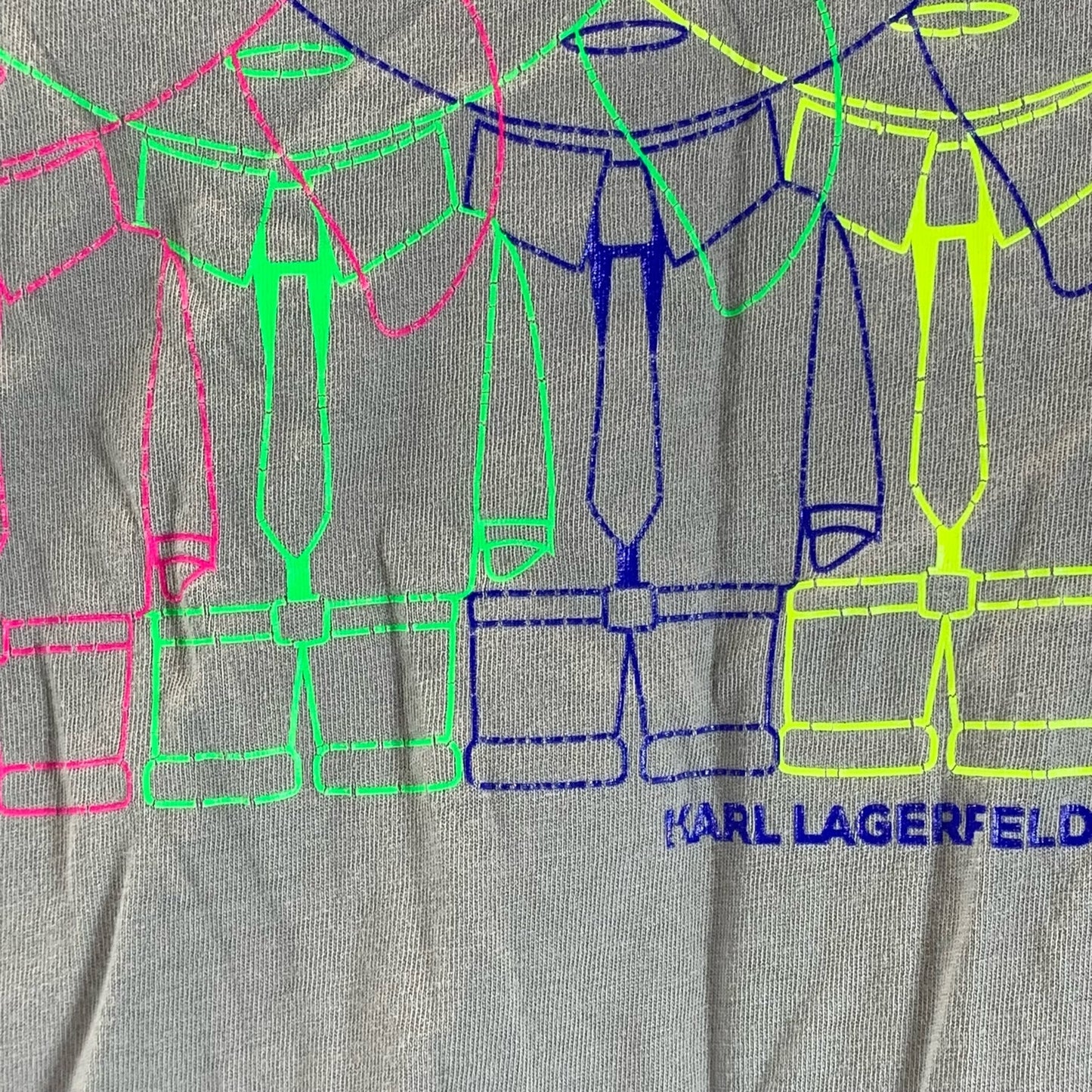 KARL LAGERFELD PARIS Men's Gray 5 Color Karl Character Crewneck T-Shirt SZ M