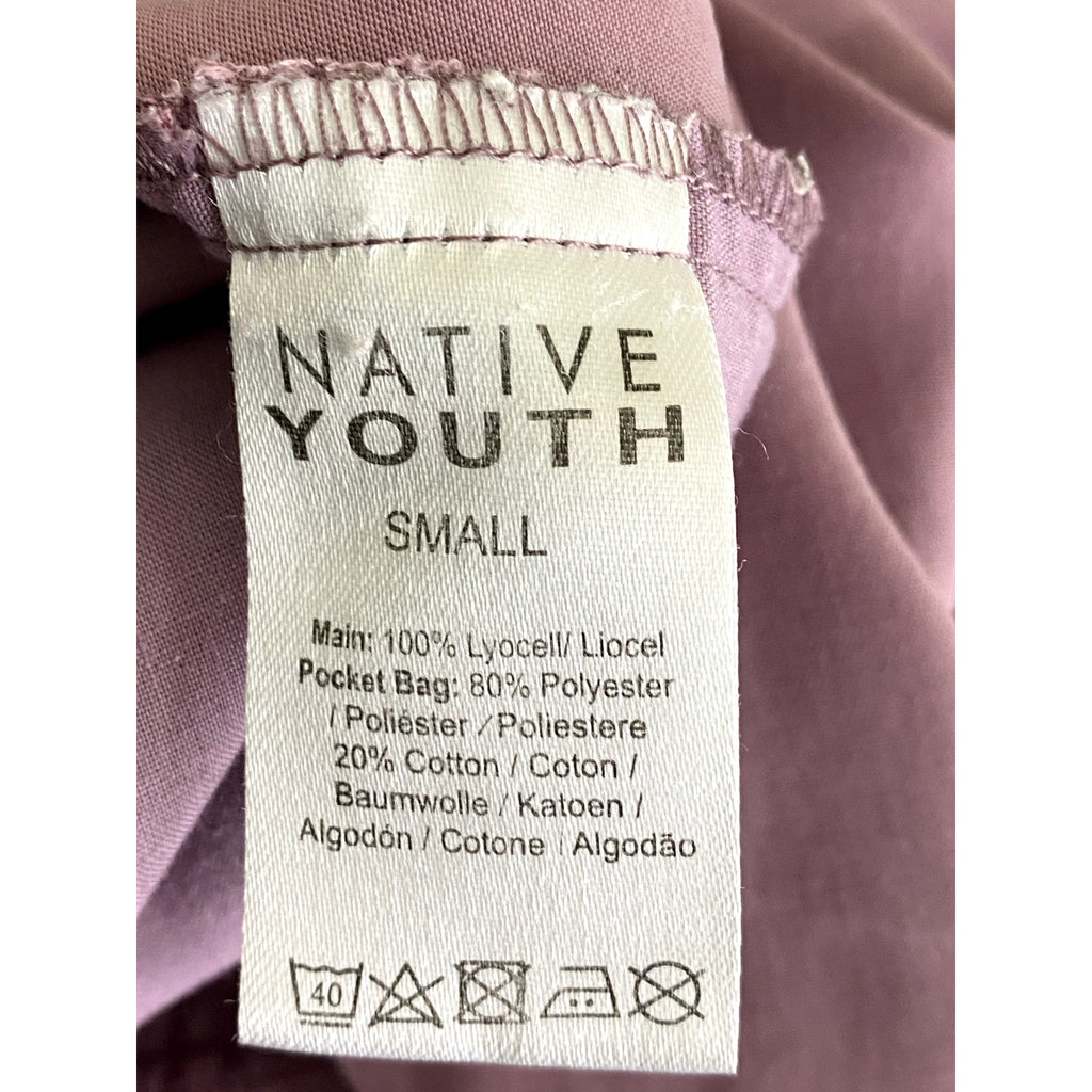 NATIVE YOUTH Women's Purple Half-Button The Amelia Elbow Sleeve Jumpsuit SZ S