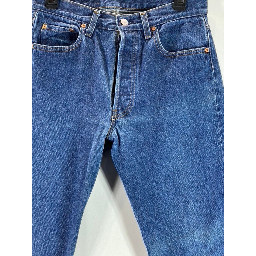 LEVI'S Men's Blue 501 Vintage Straight-Fit Five-Pocket Button-Fly Jeans SZ 31X34