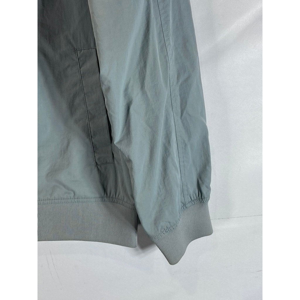 EDGAR + ASH Men's Gray Full-Zip Windbreaker Bomber Jacket SZ M