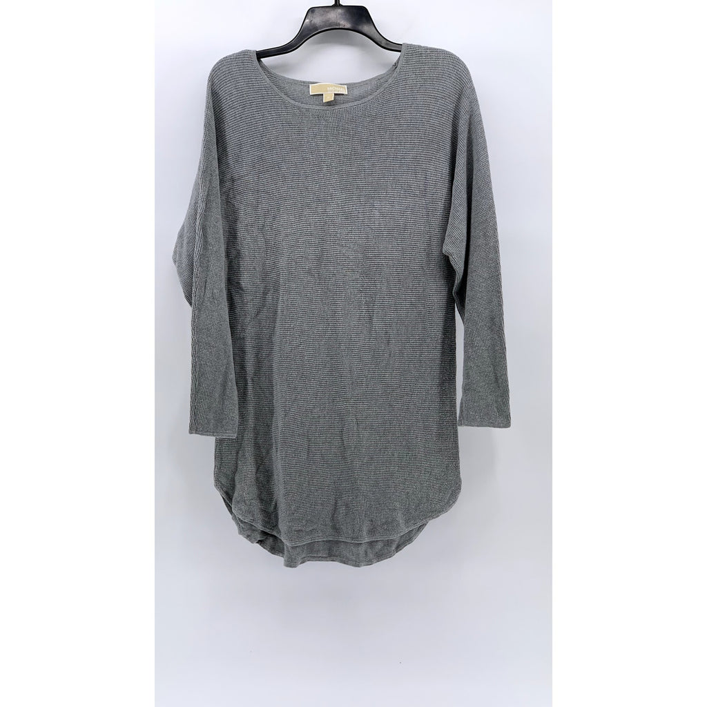MICHAEL MICHAEL KORS Women’s Light Gray Scoop-Neck Long Sleeve Tunic Sweater SZM