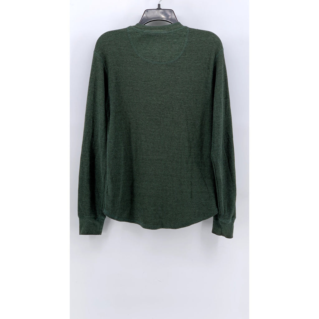 FADED GLORY Men's Green Thermal Long Sleeve Henley Shirt SZ M