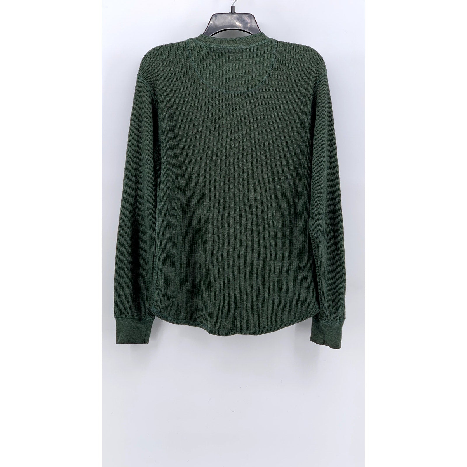 FADED GLORY Men's Green Thermal Long Sleeve Henley Shirt SZ M