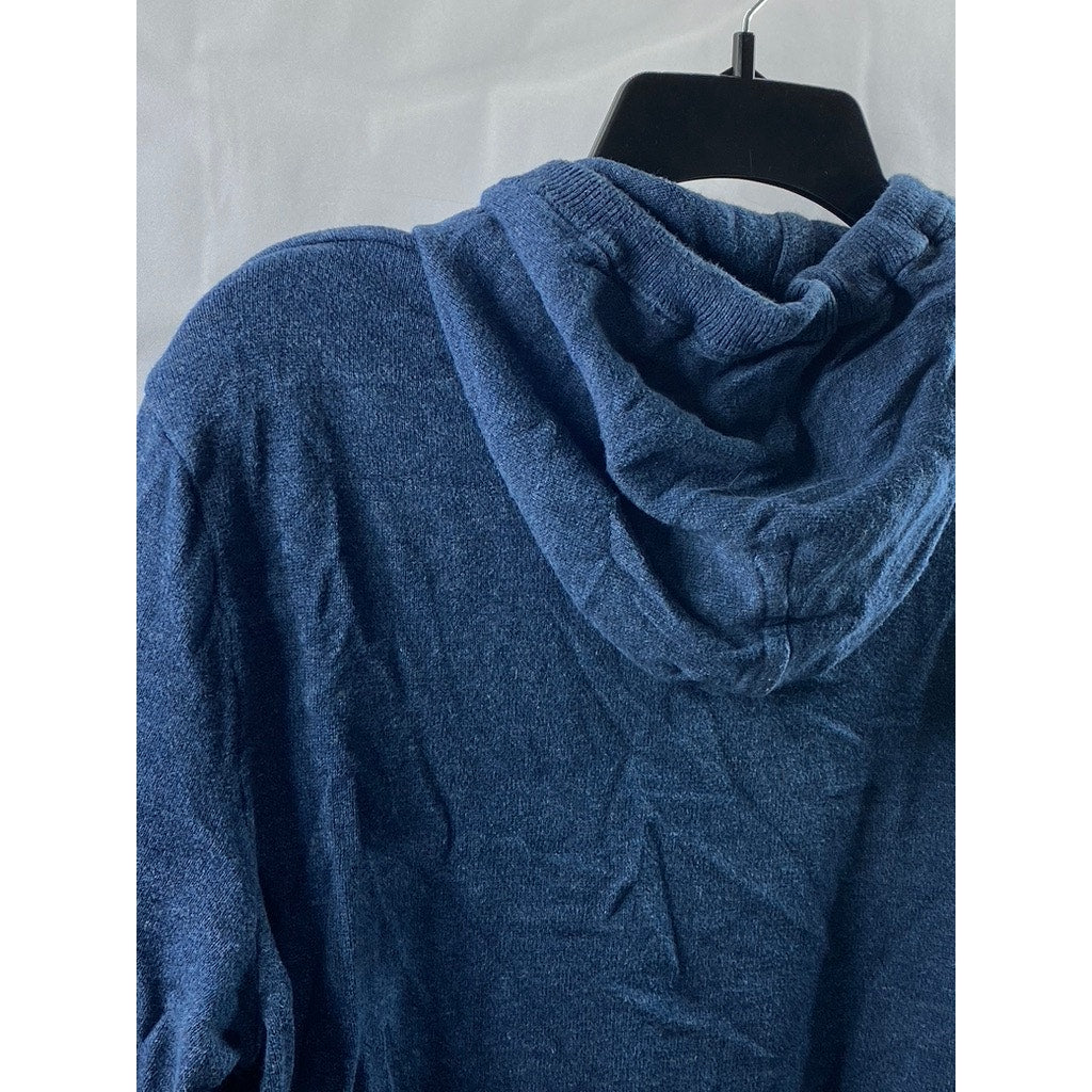 H&M L.O.G.G Men's Navy Long Sleeve Lightweight Hooded Shirt SZ L