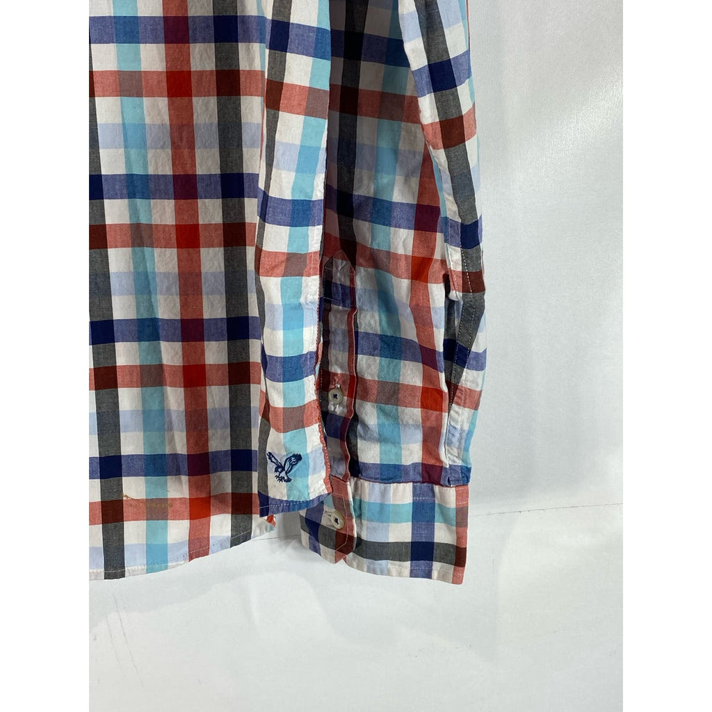 AMERICAN EAGLE Men's Multicolor Prep-Fit Button-Up Long Sleeve Shirt SZ L