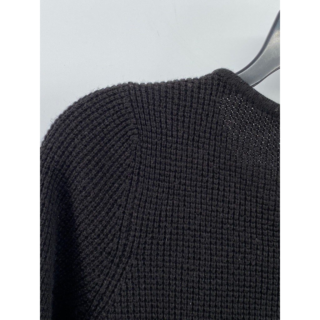 A.N.A A NEW APPROACH Women’s Black-White Knit Layered Long Sleeve Top SZ S