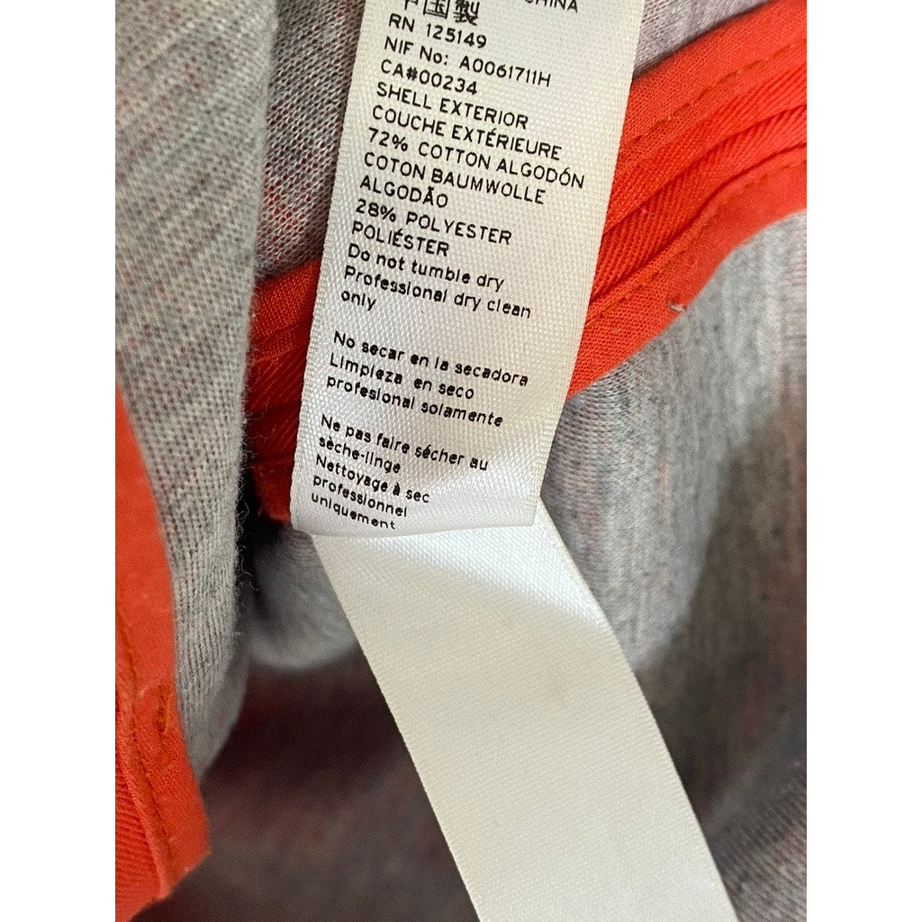 TOPSHOP Women's Orange Snap-Button Full-Zip Drawstring Hem Jacket SZ 2