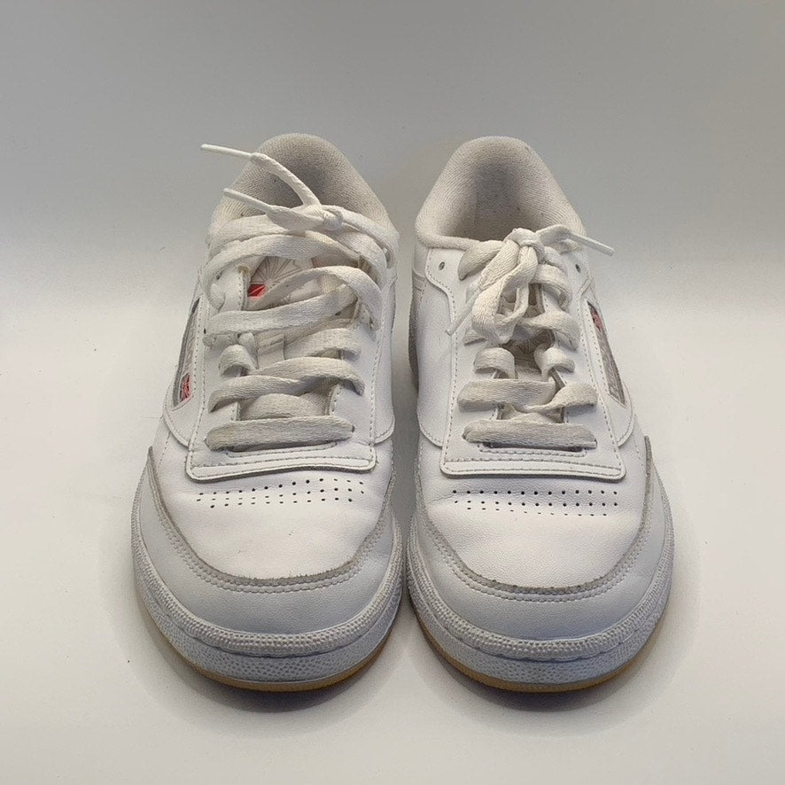 REEBOK Women's White Leather Classic Club C85 Low-Top Lace-Up Sneakers SZ 7.5