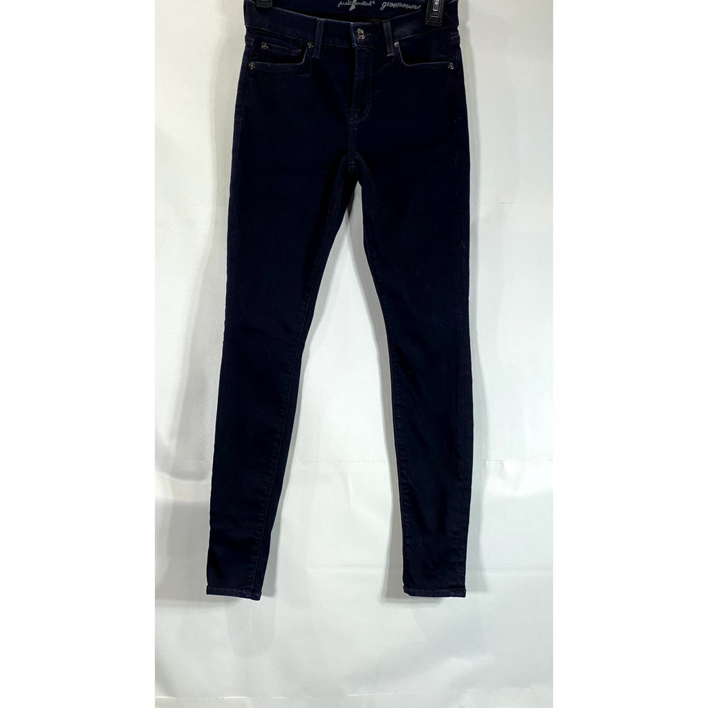 7 FOR ALL MANKIND Women's Dark Navy Skinny Five Pocket Ankle Jeans SZ 25