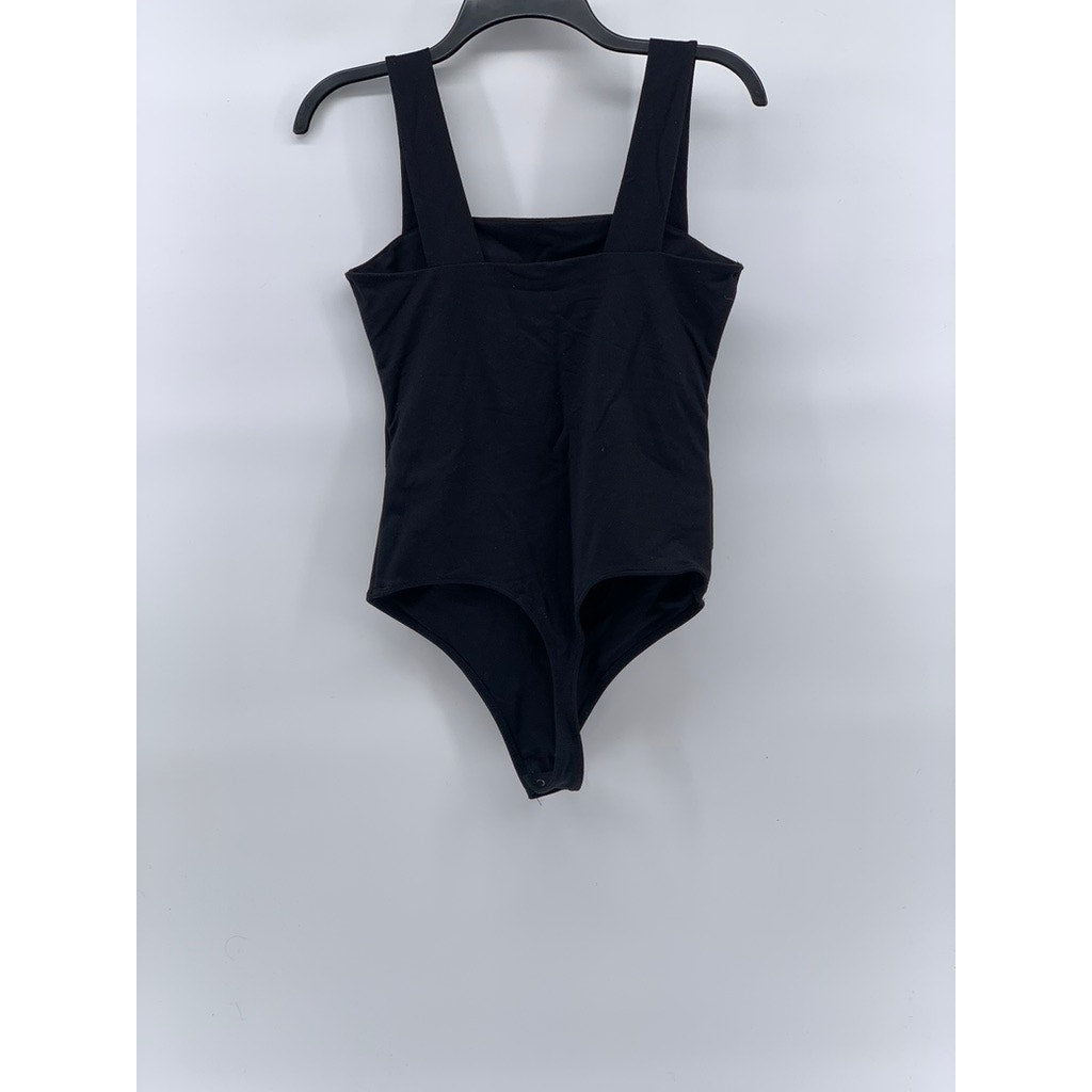ABERCROMBIE & FITCH Women’s Black Square-Neck Soft A&F Collection Bodysuit SZ S